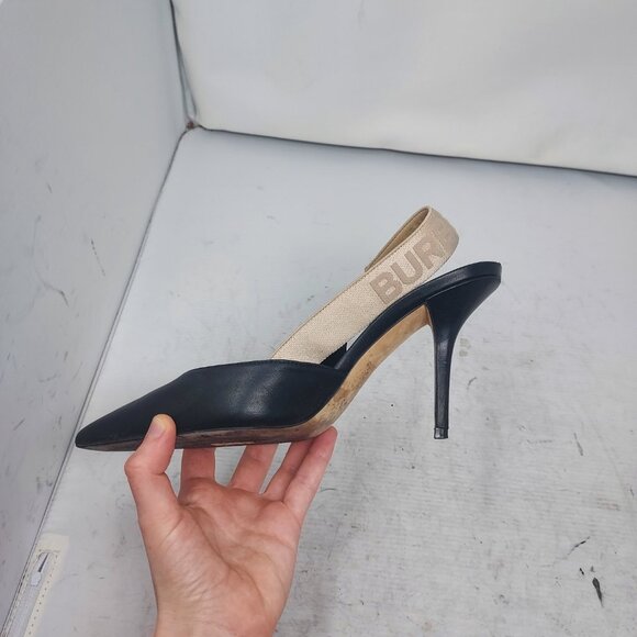 Burberry Maria Logo Slingback Pointy Toe Pump - Picture 4 of 12